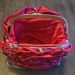 Source Unknown Red Ruched Clutch